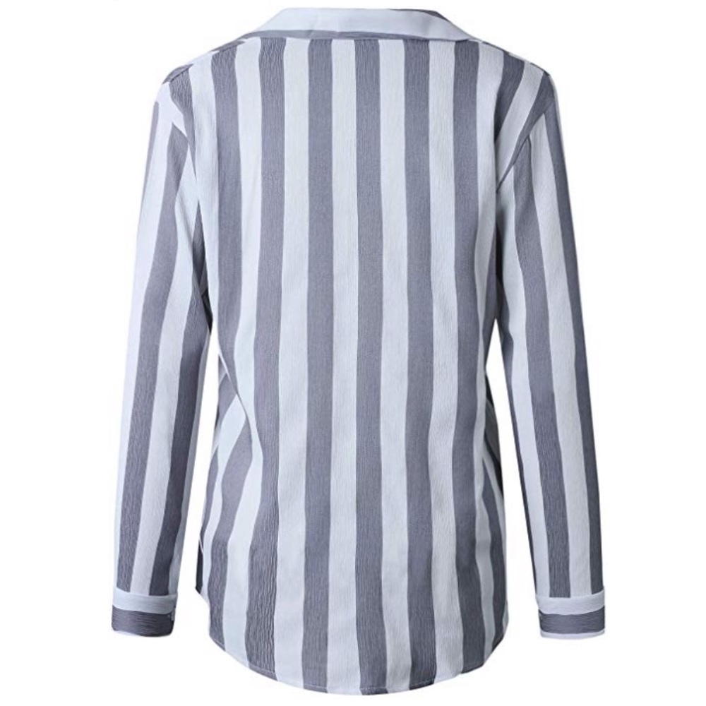 Lakehouse Pocket Striped Button Down Tunic Blouse - Picture 4 of 5
